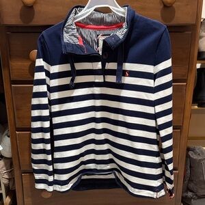 Joules Women’s Navy and White Button down sweatshirt